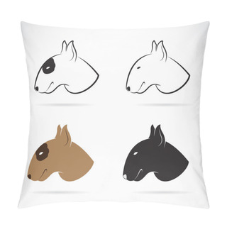 Personality  Vector Image Of Bull Terrier Pillow Covers