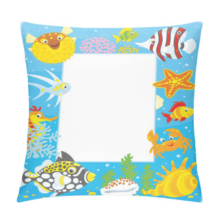 Personality  Frame With Tropical Fishes Pillow Covers