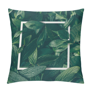 Personality  Green Leaves With Paper Card Border  Pillow Covers