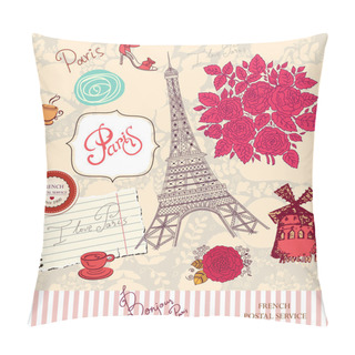 Personality  Vector Set Of Paris Symbols Pillow Covers