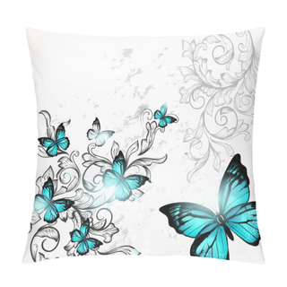 Personality  Elegant Background With Butterflies And Ornament Pillow Covers