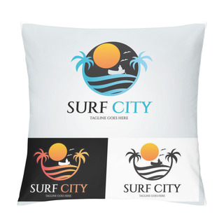 Personality  Surf City Logo  Pillow Covers