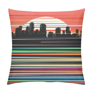 Personality  Urban City Panorama And Movement Effect Pillow Covers