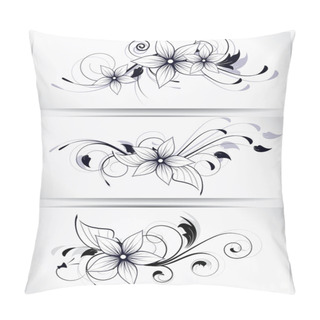 Personality  Floral Design Element With Swirls For Spring Pillow Covers