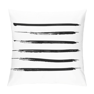 Personality  Set Of Black Paint, Ink Brush Strokes, Lines. Dirty Artistic Design Elements. Vector Eps10. Pillow Covers