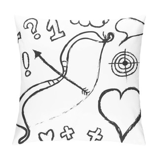 Personality  Cartoon Bow, Arrow, Heart And Symbols Pillow Covers