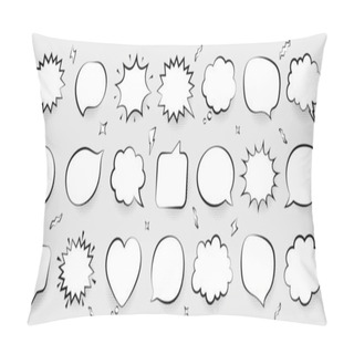 Personality  Comic Speech Bubbles. Thinking And Speaking Clouds. Retro Bubbles Shapes. Halftone Shadow. Vector Pillow Covers