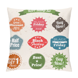 Personality  Sale Grunge Vintage Stamp Set Pillow Covers