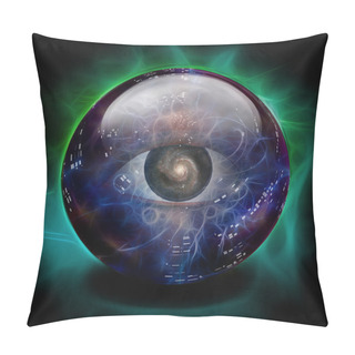 Personality  Crystal Ball With Eye And Galaxy Pillow Covers
