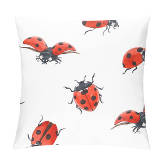Personality Watercolor Ladybug Seamless Vector Pattern Pillow Covers