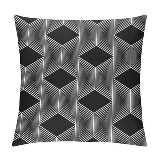 Personality  Design Seamless Monochrome Trapezium Geometric Pattern Pillow Covers