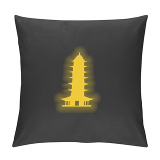 Personality  Auspicious Light Pagoda Yellow Glowing Neon Icon Pillow Covers
