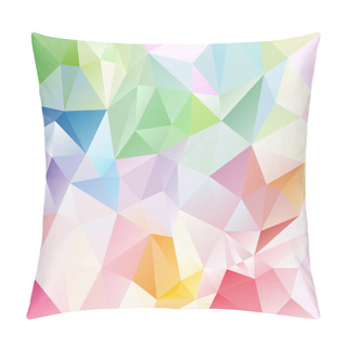 Personality  Vector Abstract Irregular Polygon Background With A Triangular Pattern In Light Pastel Full Spectrum Colors Pillow Covers