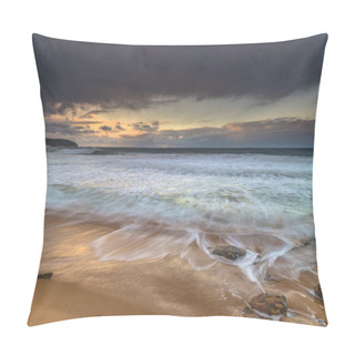 Personality  Winter Sunrise Seascape With Large Swell From Killcare Beach On The Central Coast, NSW, Australia. Pillow Covers