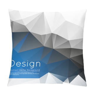 Personality  Abstract Composition, White, Blue, Grey Polygonal Wallpaper, Creative Figure Surface, Crystal Facet Icon, Title Sequence, Startup Display, Screen Saver, Banner Form, Flier Fashion, EPS10 Vector Image Pillow Covers