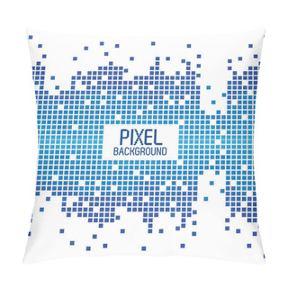 Personality  Pixel Background Text Design Over White And Blue Pixel Background Pillow Covers