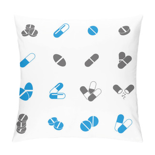 Personality  Medical Pills Icons Set, Vector Collection. Pillow Covers