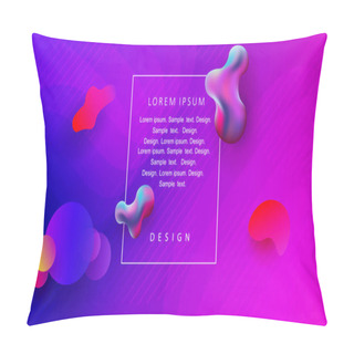 Personality  Light Blue With Violet Color Design With Abstract Geometric Shapes Of Oval Shape And Circles Of Various Shades Pillow Covers