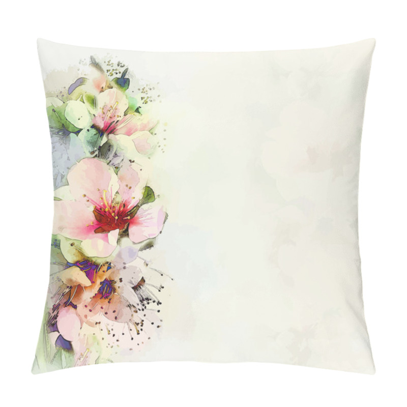 Personality  Greeting Floral Card With Bright Spring Flowers On Haze Background In Pastel Colors Pillow Covers