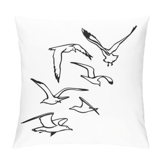 Personality  Sea Gulls Illustration Pillow Covers