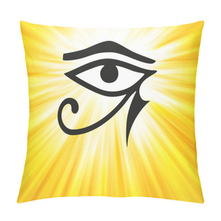 Personality  Eye Of Horus And Golden Light Rays Pillow Covers