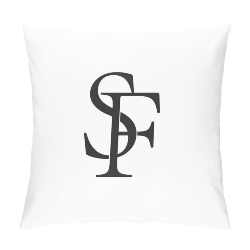 Personality  Letter Sf Simple Linked Overlapping Logo Vector Pillow Covers