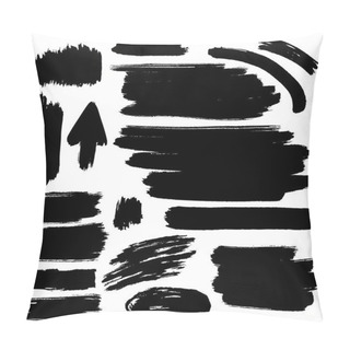 Personality  Black Vector Brush Strokes Collection Pillow Covers