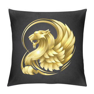 Personality  Golden Heraldic Griffin Pillow Covers