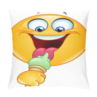 Personality  Emoticon With Ice Cream Pillow Covers