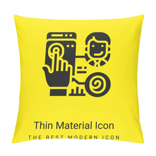 Personality  Biometric Minimal Bright Yellow Material Icon Pillow Covers
