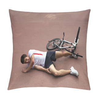 Personality  Man Injured During Riding A Bike Pillow Covers