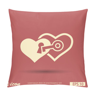Personality  Pictograph Of Hearts With Key Pillow Covers