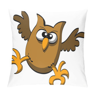 Personality  Chubby Brown Owl With Bulging Eyes Pillow Covers