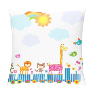 Personality  Zoo Train Pillow Covers