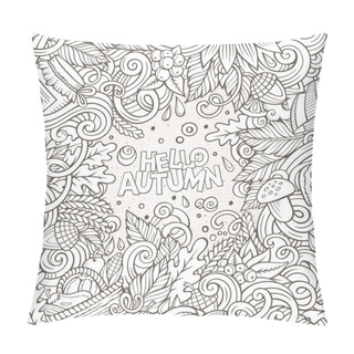 Personality  Cartoon Cute Doodles Hand Drawn Autumn Frame Design Pillow Covers