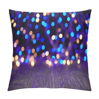 Personality  Wooden Surface And Sparkling Background, Christmas Concept Pillow Covers