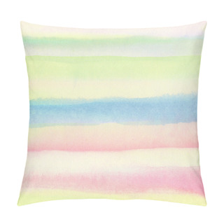 Personality  Colorful Brush Strokes Lines, Painted Watercolor Pattern Pillow Covers