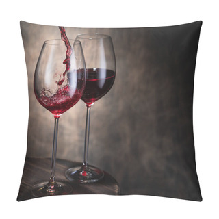 Personality  Red Wine Pouring Into Glass Pillow Covers