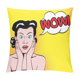 Personality  Beautiful Girl Surprised Expression  Pillow Covers
