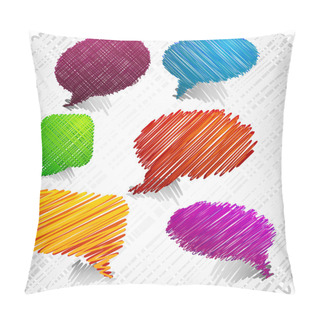 Personality  Scribbled Speech Shapes. Pillow Covers