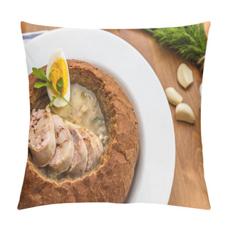 Personality  Traditional Polish Zurek With Sausage, Egg In Bread Pillow Covers