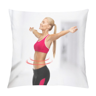 Personality  Sportswoman With Raised Up Hands Pillow Covers