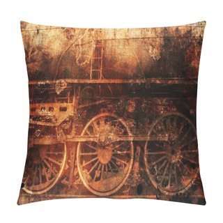 Personality  Rusty Train Industrial Steam-punk Background Pillow Covers