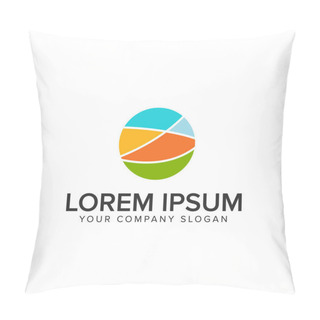 Personality  Circular Field Logo Template Pillow Covers