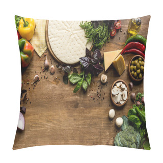 Personality  Pizza Dough And Fresh Ingredients Pillow Covers