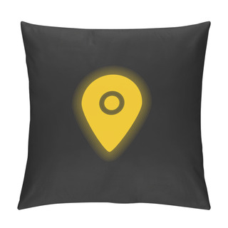 Personality  Black Placeholder For Maps Yellow Glowing Neon Icon Pillow Covers