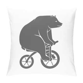 Personality  Bear On Bicycle Minimalistic Vector Illustration Pillow Covers