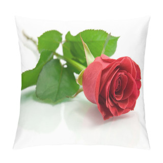 Personality  Red Rose On The White Pillow Covers