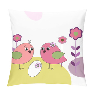 Personality  Family Of Birds And Eggs Pillow Covers