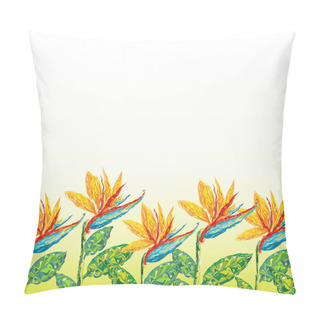 Personality  Strelitzia Flowers Abstract Background Beauty Pillow Covers